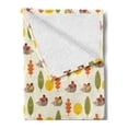 thumbnail image 2 of Hedgehog Soft Flannel Fleece Blanket, Various Autumn Leaves from Different Trees Animals Carrying Nuts Nature Inspired, Cozy Plush for Indoor and Outdoor Use, 50" x 60", Multicolor, by Ambesonne, 2 of 5