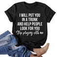 thumbnail image 2 of Blusa informal de manga corta con estampado de cuello redondo para mujer Pompotops  hfajkhk125910, 2 of 5