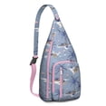 thumbnail image 1 of Vintage French Toile Sling Backpack – Rustic Farmhouse Print Crossbody Bag, Compact for Essentials, 1 of 4