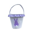 thumbnail image 1 of Advancent Bolsa de conejito Canasta de Pascua Conveniencia Regalo dulce Apariencia linda Cubos de vacaciones Patrones surtidos Bolsas con asa de Almacenamiento y organización del hogar Encaje morado, 1 of 6