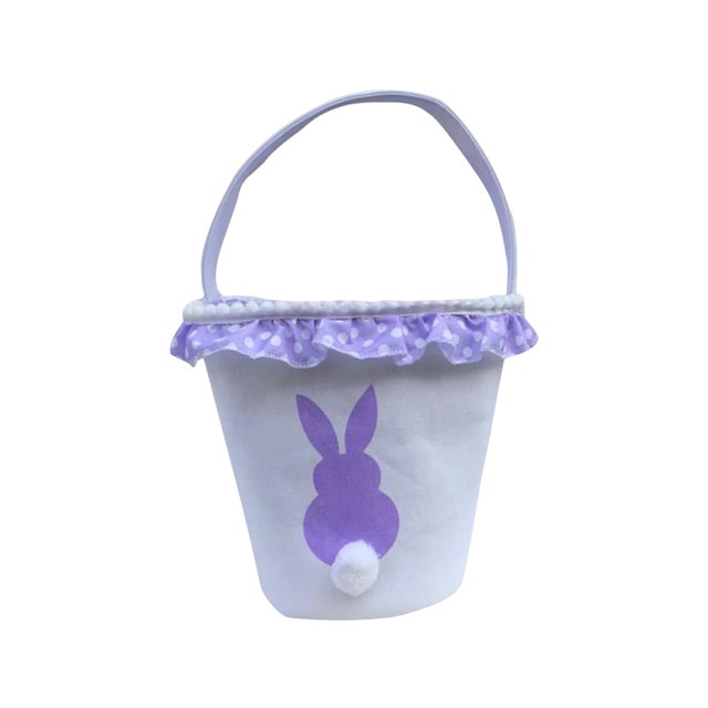 Advancent Bolsa de conejito Canasta de Pascua Conveniencia Regalo dulce Apariencia linda Cubos de vacaciones Patrones surtidos Bolsas con asa de Almacenamiento y organización del hogar Encaje morado