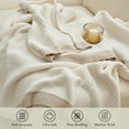 thumbnail image 6 of Amelie Home Chenille Waffle Knit Throw Blanket Reversible Bedding Blanket, 50" X 60",Ivory, 6 of 6