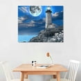 thumbnail image 2 of PIKWEEK Lighthouse Canvas Wall Art Beach Rock Canvas Pictures Flowers Ocean Painting Bathroom Decor Modern Daisy Seascape Artwork framesor Home Bedroom Living Room Decoration, 2 of 6