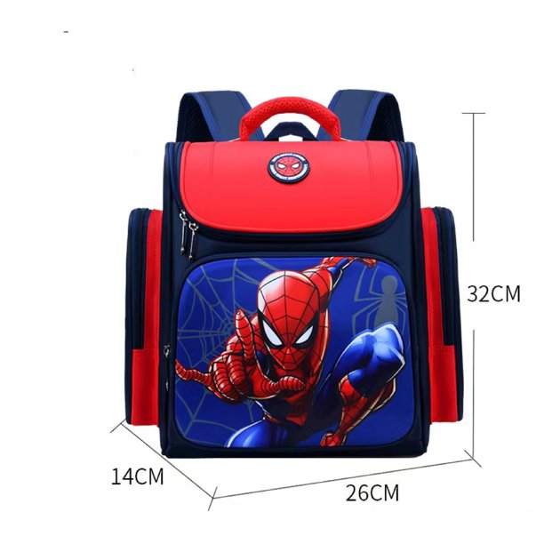 Mochila De Superhéroe Spiderman De 3 A 12 Años Ligera Impermeable Para Niños
