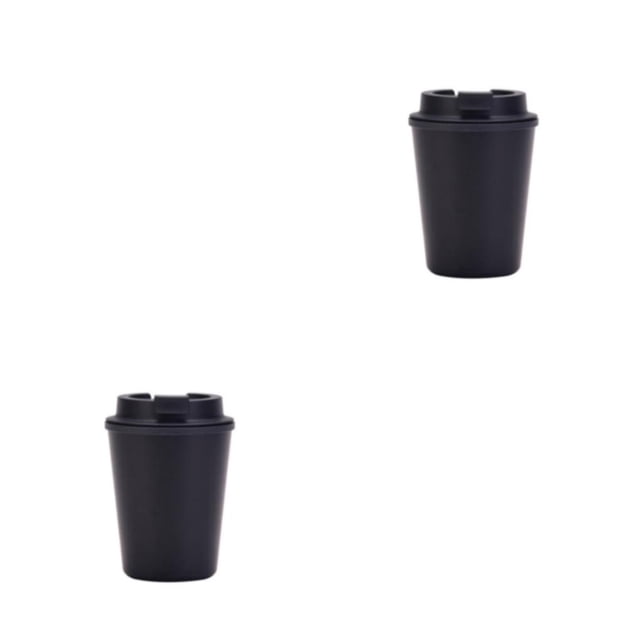 Ounissouiy Botella de bebida Taza de agua Taza térmica Gran capacidad Estudiante Oficina Drinkware Multiusos Jugo Contenedor de líquido Negro 350ml 2piezas