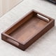 thumbnail image 3 of Bandeja Rectangular de Madera de Bambú para Té, Color Nogal, con Asa para Almacenamiento, para Uso Doméstico, Juego de Té Japonés, 35 X 25 X 4 cm., 3 of 6