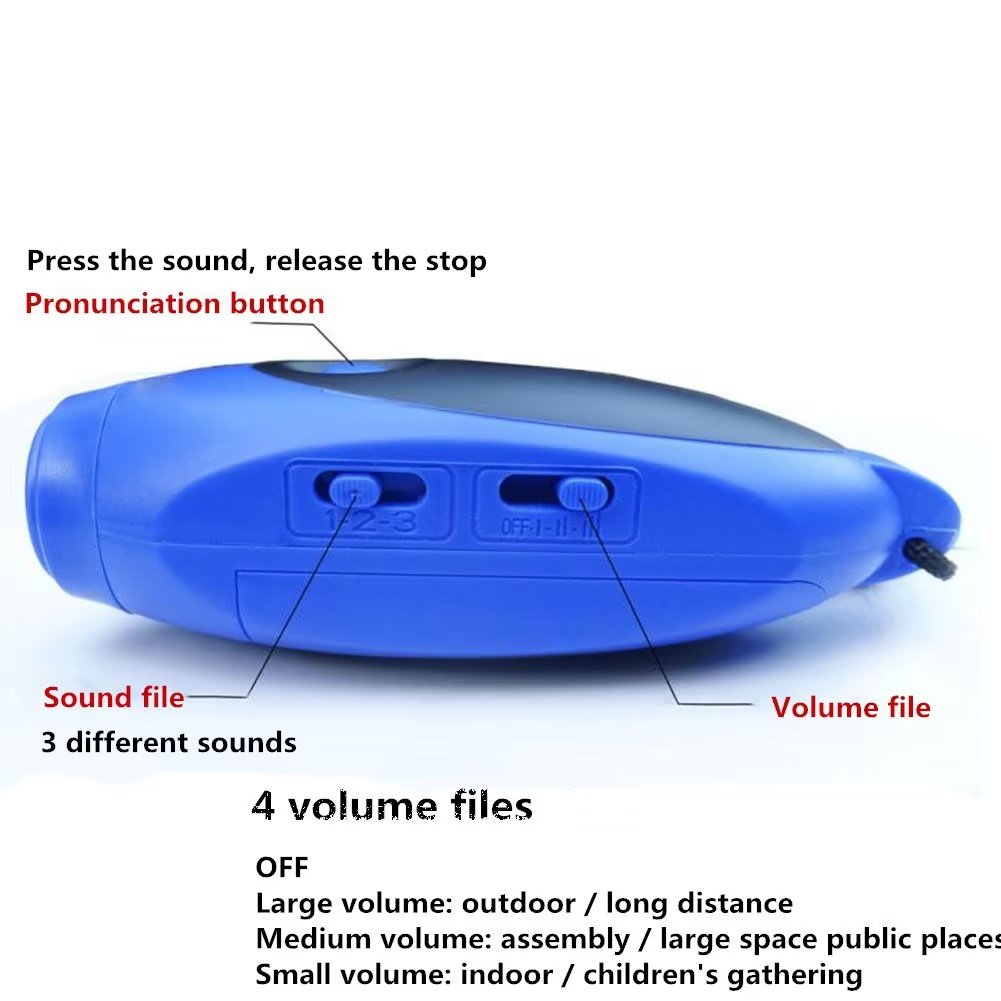 Shininglove Electronic Whistles, 3 Tones High Volume Whistle Hand Held for Coaches Referees Training Whistle, Blue
