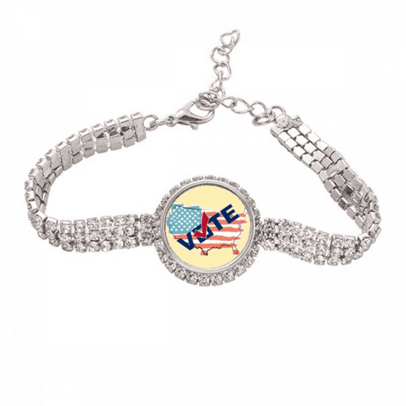 Vote Your Dream America USA Tennis Chain Anklet Bracelet Diamond Jewelry