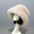 thumbnail image 4 of D-GROEE Bucket Hat Women's Oversized Fluffy Wide Brim Hat Girls' Plush Winter Hat Fisherman Hat Warm Windproof Cap, 4 of 5