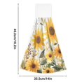 thumbnail image 6 of Yayeee Kitchen Hanging Hand Towels Set of 2 with Loop Bathroom Absorbent Tie Towel, Beige Sunflowers, 6 of 7