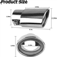 thumbnail image 6 of 2X Stainless Steel Car Exhaust Tip,2.1In to 1.5In Universal Pipe Modification Tail Throat (Silver), 6 of 8