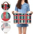 thumbnail image 5 of Yayeee Foldable Storage Basket for Shelves with Handles Waterproof Cloth Bins, Green Plaid, 5 of 7