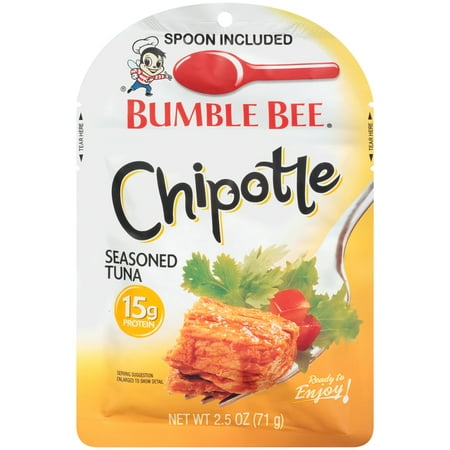Bumble Bee Chipotle Seasoned Tuna Fish Pouch with Spoon, 2.5 Ounce Pouch, High Protein Food and