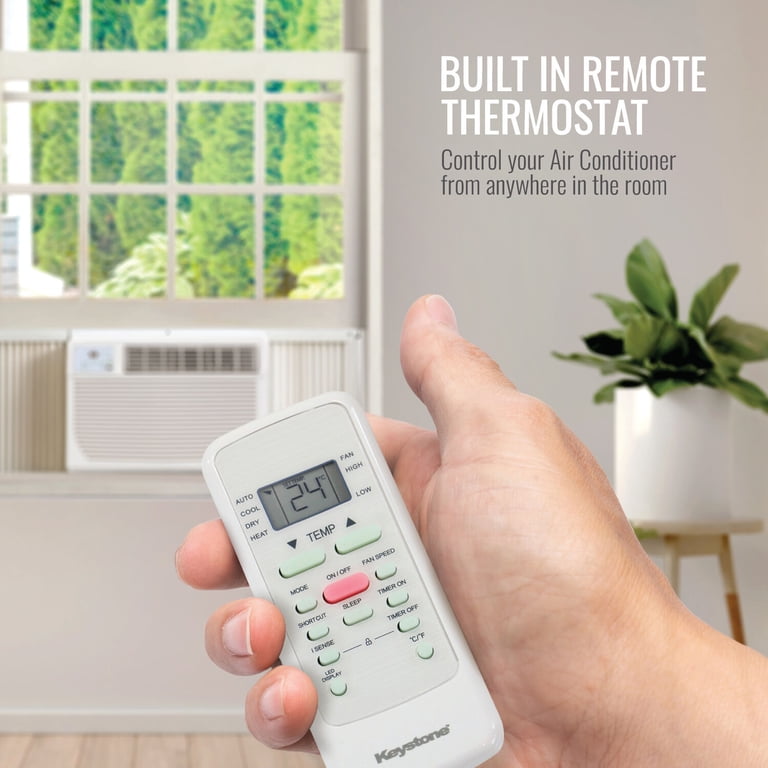 Keystone 8,000 BTU 115-V 350 Sq. ft. Window Air Conditioner with Heater,  White - Walmart.com