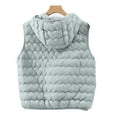 thumbnail image 3 of OGLCCG Women's Lightweight Hooded Vest Full Zip Thin Warm Sleeveless Jacket Casual Fall Winter Soft Cropped Quilted Puffer Vest,XXXL,Light Blue, 3 of 7