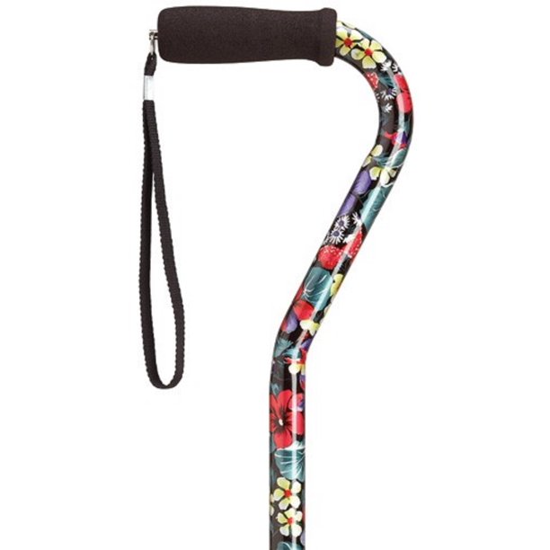 Harvy Canes Fashion Prints in Offset Walking Cane 30"39" Night