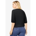 thumbnail image 2 of Woman Within Plus Size Rib Trim Cardigan Shrug Sweater, 2 of 6