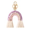 thumbnail image 1 of Llavero bohemio con cierre de langosta hecho a mano llavero colgante llavero Violeta Yuyangstore Llavero Macramé, 1 of 6