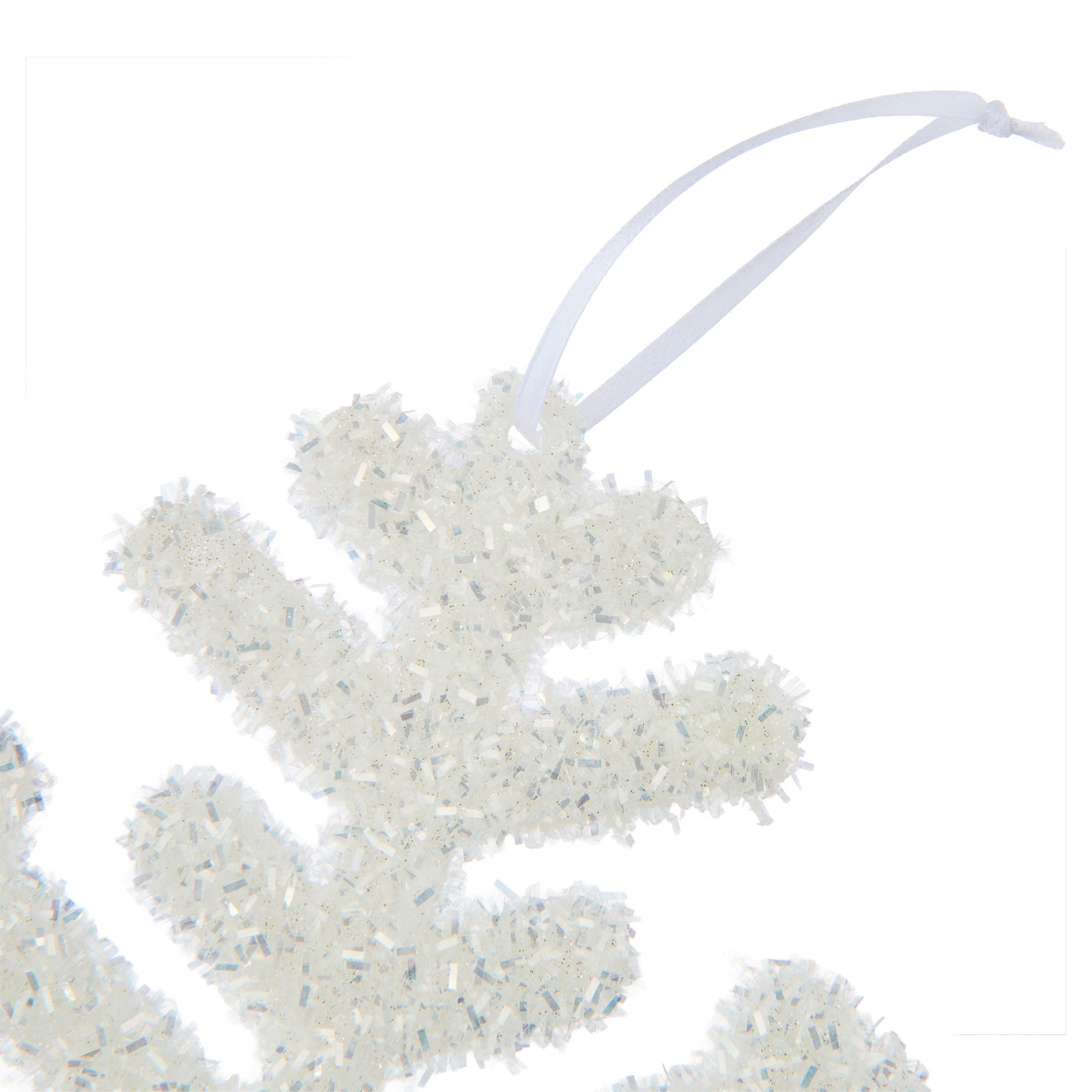 White Jumbo Tinsel Snowflake Christmas Ornament, 14", by Holiday Time