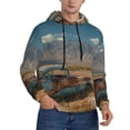 thumbnail image 2 of Fotbe Men's Hoodie with Deserted Classic Car Landscape Pattern - Kangaroo Pocket Pullover Hooded Sweatshirt, Perfect for Daily Wear, Travel, and Home-X-Large, 2 of 7