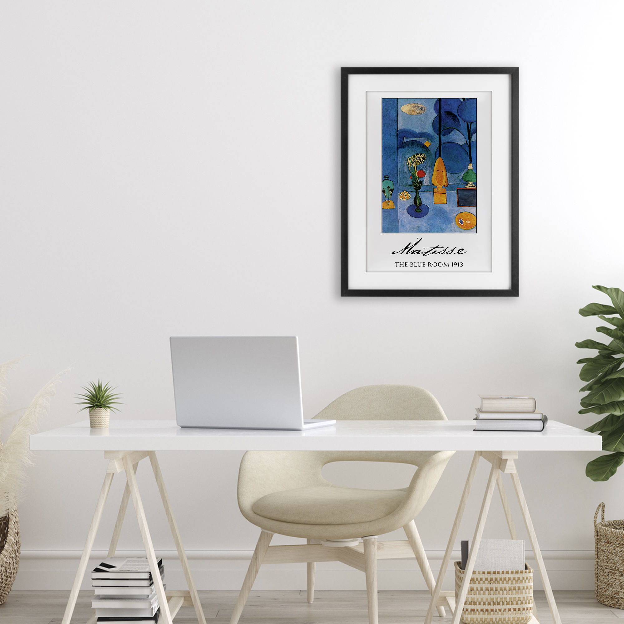 Matisse The Blue Room Black Framed Print Under Glass, design by Vintage Hustle