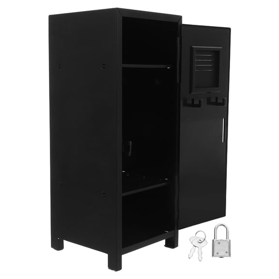 HONMEET Vertical Metal Storage Cabinet with Lock Keyed Desktop Organizer