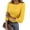 Yellow, variant on FUXQXII Shirts for Women Casual 3/4 Length Sleeve Slim Top Fashion Boat Neck Knit Shirt Solid Color Ribbed Pullover Outfit Army Green 2XL