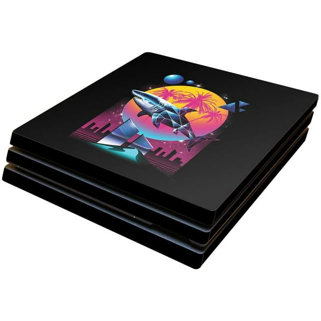 MightySkins Skin Compatible with Sony PS4 Pro Console - Sharp Shark | Protective, Durable, and Unique Vinyl Decal wrap Cover | Easy to Apply, Remove, and Change Styles | Made in The USA