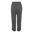 thumbnail image 5 of Linen Pants Women Summer Beach Vacation High Waist Wide Leg Comfy Flowy Trousers with Pockets, 5 of 6
