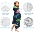 thumbnail image 7 of Neon Outline Dinosaurs Vibrant Hooded Bath Towel，60"x35" for Ages 3 To 12 Kids, Quick Dry Lightweight Soft Microfiber Hood Beach Towel Cover Up for Kids, 7 of 7