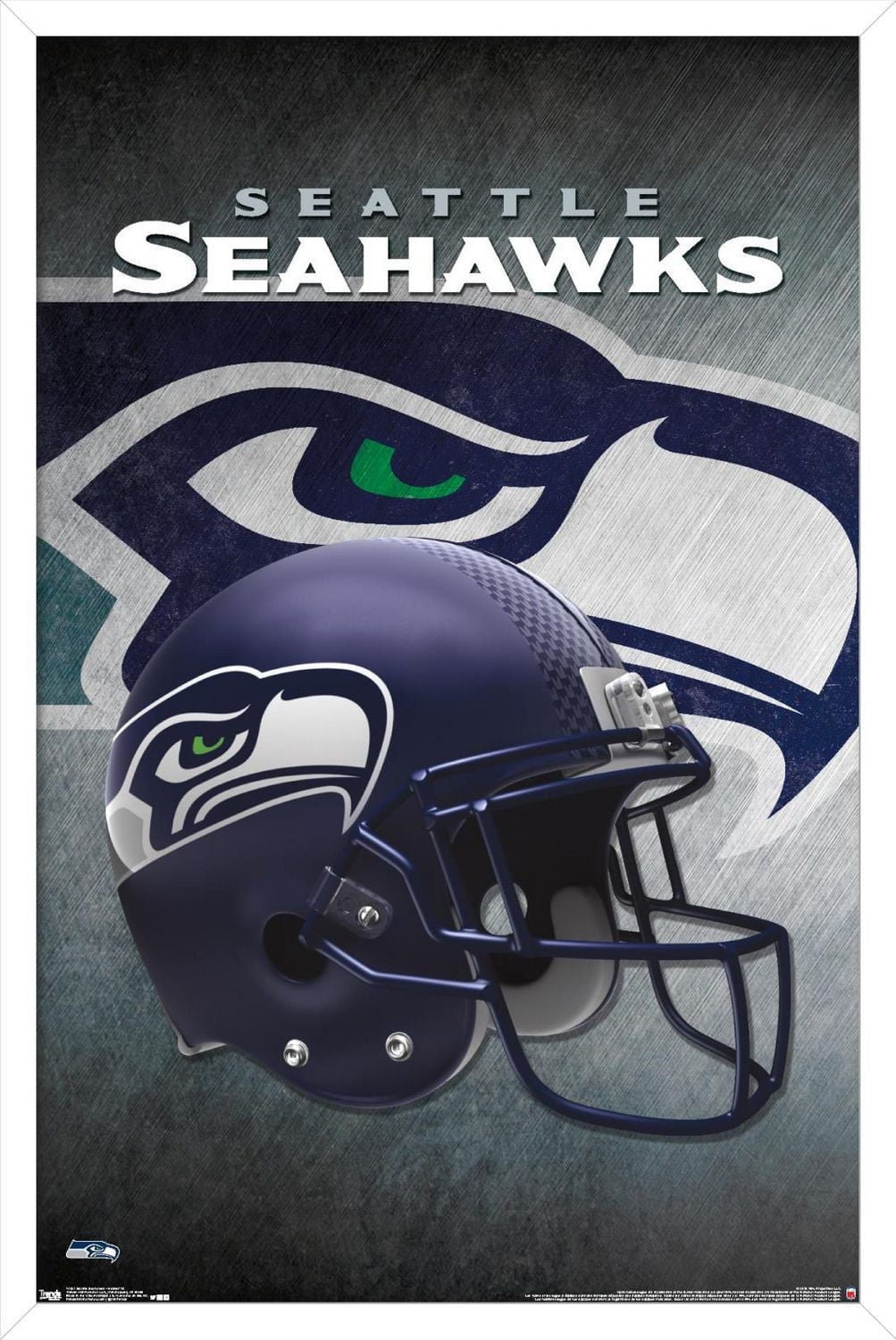 NFL Seattle Seahawks - Helmet 16 Wall Poster, 14.725" x 22.375" Framed