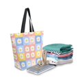 thumbnail image 2 of FORMRS Womens Canvas Tote Bag with Zipper Inner Pocket Shoulder Handbag, Light Blue Daisy, 2 of 7