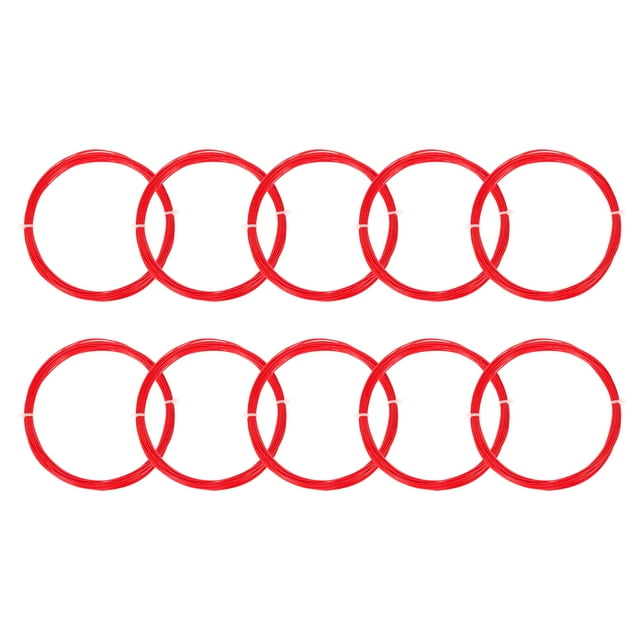 Unique Bargains 10M High Elastic Nylon Badminton Racket Racquet String, Red 10 Pack