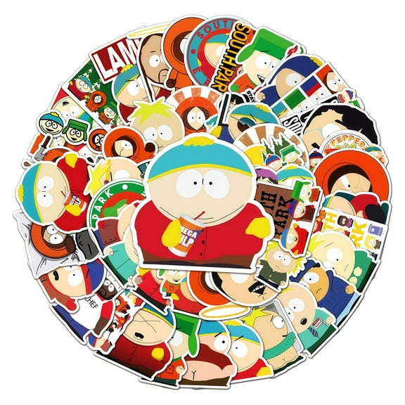 50 PCS For South Park Cartoon Theme Water Bottle Stickers for Teens,Holiday Party Waterproof Vinyl Stickers for Suitcases,Skateboard,Laptop Stickers for Girls Boys Gift