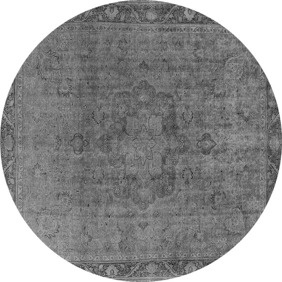 Ahgly Company Indoor Round Oriental Gray Industrial Area Rugs, 5' Round
