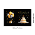 thumbnail image 1 of Pixel Style Happy Birthday Banners with Party Hat Cake Elements Backdrop Decors for 75th Birthday Party Photography Props Party Supplies Background Decorations, 1 of 4
