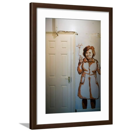 Mural of McCourt's mother Angela in the replica of McCourt family home, Frank McCourt Museum, Li... Framed Print Wall Art