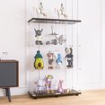 thumbnail image 6 of Holaki Two-door 3 Shelves Glass Display Cabinet with Door, Floor Standing Curio Bookshelf for Living Room Bedroom Office, 49.49"x 31.77"x 14.37", Black, 6 of 11