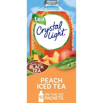 Crystal Light Peach Iced Tea Sugar Free Drink Mix Singles, 10 ct On-the-Go-Packets