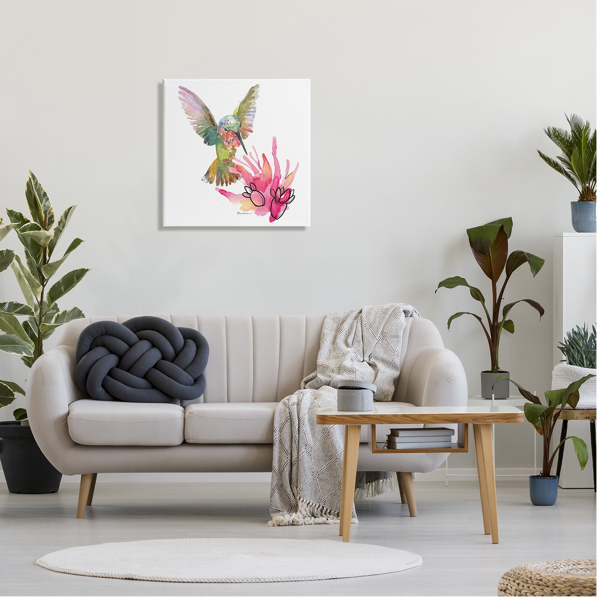 Stupell Industries Desert Hummingbird Watercolor Animals & Insects Painting Gallery Wrapped Canvas Art Print Wall Art, 24 x 24