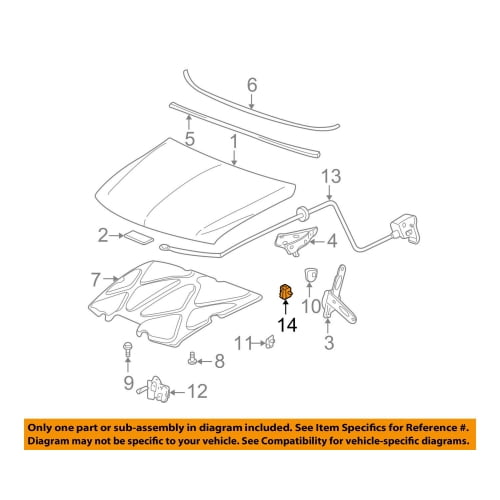 GM 22581725 Hood Release Cable Retainer GMC Sierra Saturn Sky Aura Pontiac Solstice Terrain Chevrolet Equinox