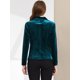 thumbnail image 5 of Abrigo De Oficina Para Mujer Chaqueta De Terciopelo Con Botones Y Cuello Chal Sólido lago azul M, 5 of 7