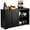 Black, variant on Costway Kitchen Storage Cabinet Sideboard Buffet Cupboard Wood Sliding Door Pantry White