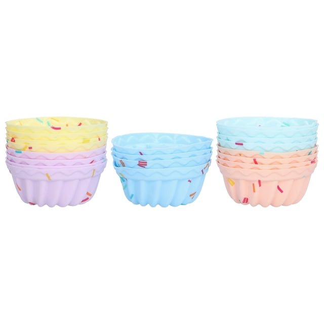 Moldes para hornear Jadeshay 20 piezas de silicona para pasteles pequeños