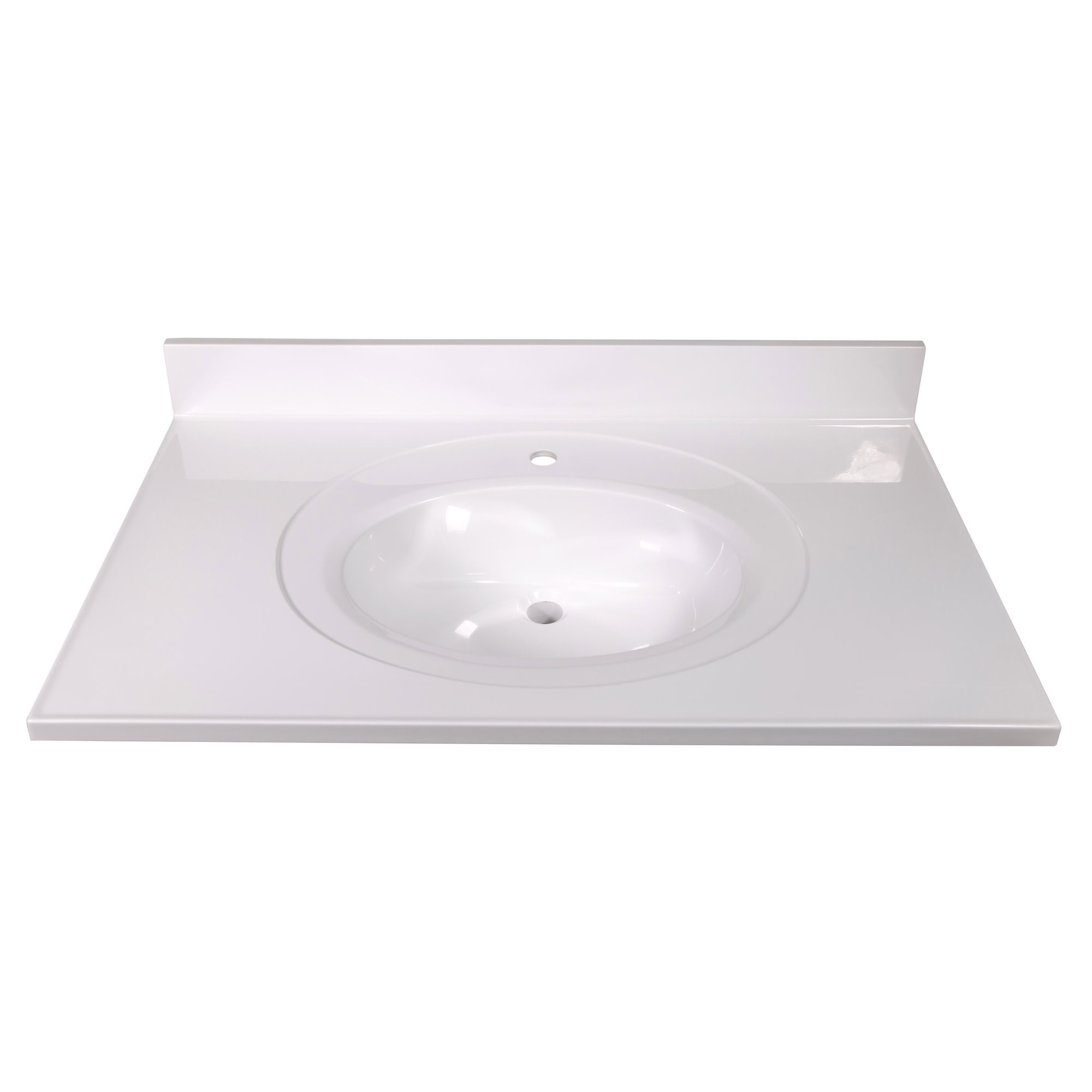 Design House Brookings 37" x 22" Ready to Assemble 2-Door 2-Drawer Bath Vanity with Cultured Marble Single Hole Top, Sherwin Williams® White/White