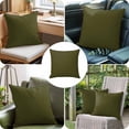 thumbnail image 6 of Olive Green Throw Pillow Cover Solid Color Cotton Linen Cushion Cover Throw Pillow Case with Invisible Zipper for Couch Sofa Bed Chair Car 24x24 Inch, 6 of 9