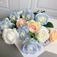 thumbnail image 1 of Neinkie 10 Pcs Roses Rouges Artificielles pour la Saint-Valentin, Roses Réalistes en Soie, Bouquets de Fleurs Longues, 1 of 7