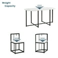 thumbnail image 4 of EUROCO 53.5"L Modern 7-Piece Dining Table Set with Faux Marble Compact, Kitchen Table Set for 6, Black+White, 4 of 11