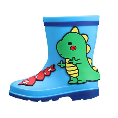 

jsaierl Children Infants Baby Boys Girls Cartoon Waterproof Dinosaur Rain Boots Shoes