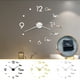 thumbnail image 1 of Pegatina de espejo de reloj de pared casera sin marco - Reloj silencioso silencioso de 12" sin tic-tac para decoración del hogar y oficina, esfera autoadhesiva de acero inoxidable con números de, 1 of 4